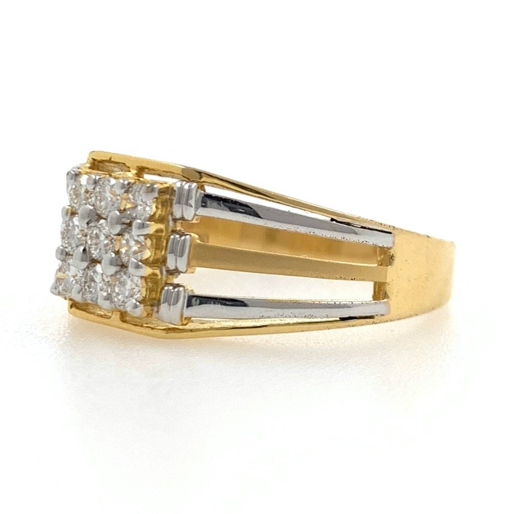 18kt / 750 yellow gold classic handmade diamond gents ring 8gr63