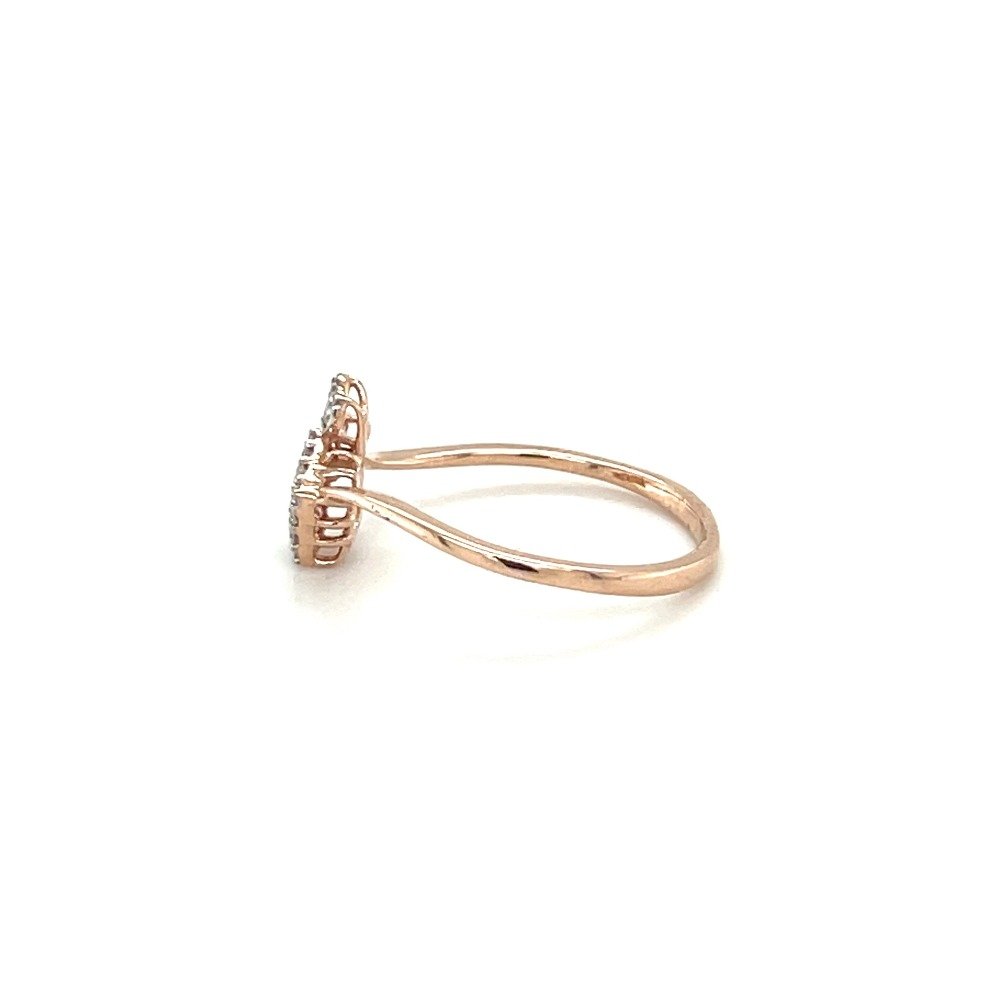 Square Diamond Cluster Ring with Bow Accent in 14k Rose Gold