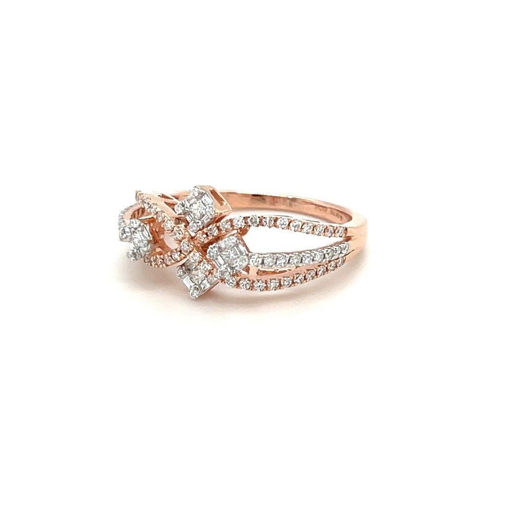Office wear diamond ring for women in rose gold