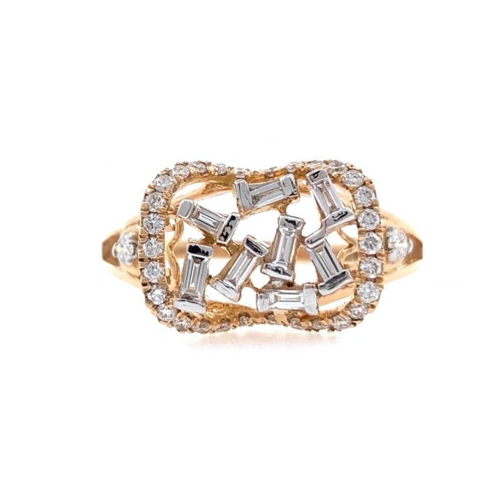 18kt / 750 Rose Gold Party Wear Diamond Ladies Ring 9LR254