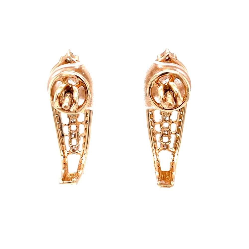 Diamond ear loops with round & princess cut diamonds 9top25