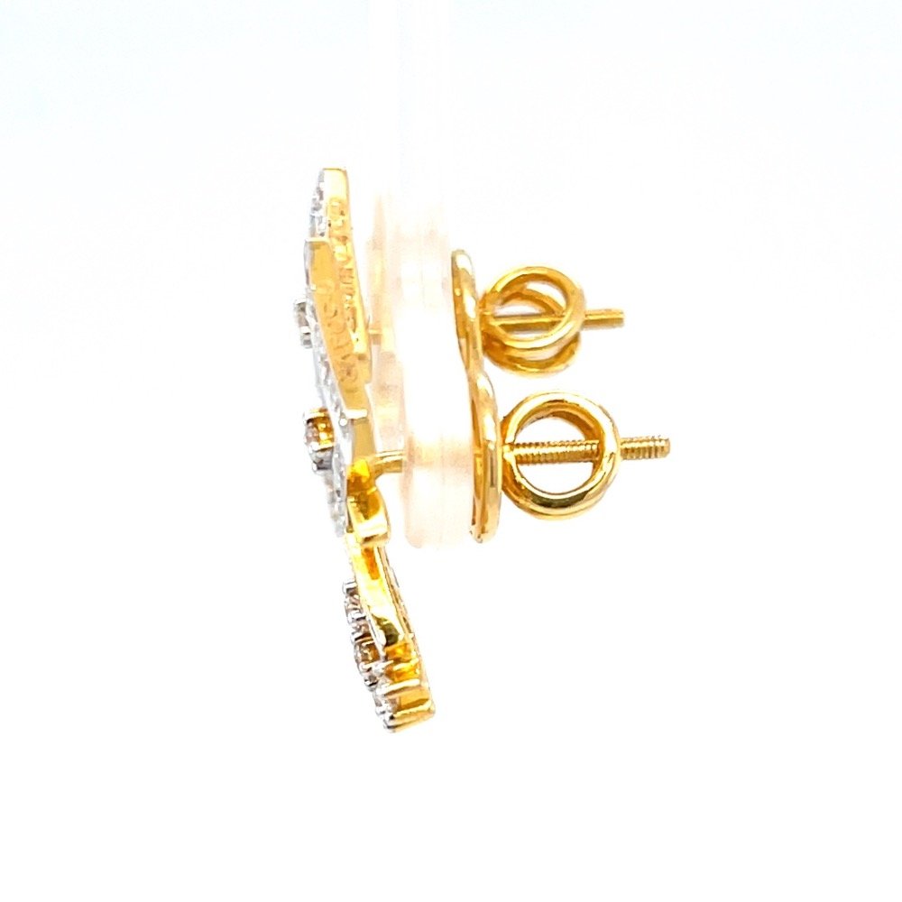 Kite shaped 18 karat hallmarked diamond earrings pair 6top90