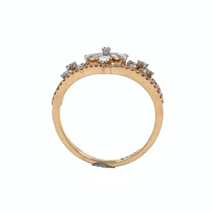 Trio Flower in Pear & Round Diamonds in 18k Rose Gold - VVS EF - 0.63 cts - 2.300 gms - 0LR31