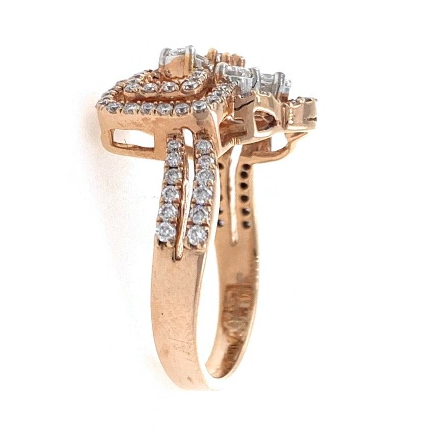 18kt / 750 rose gold everyday wear micro set diamond ladies ring 8lr213