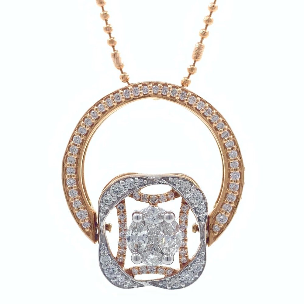 18kt / 750 rose gold fancy pendant cum ladies ring 9lr137