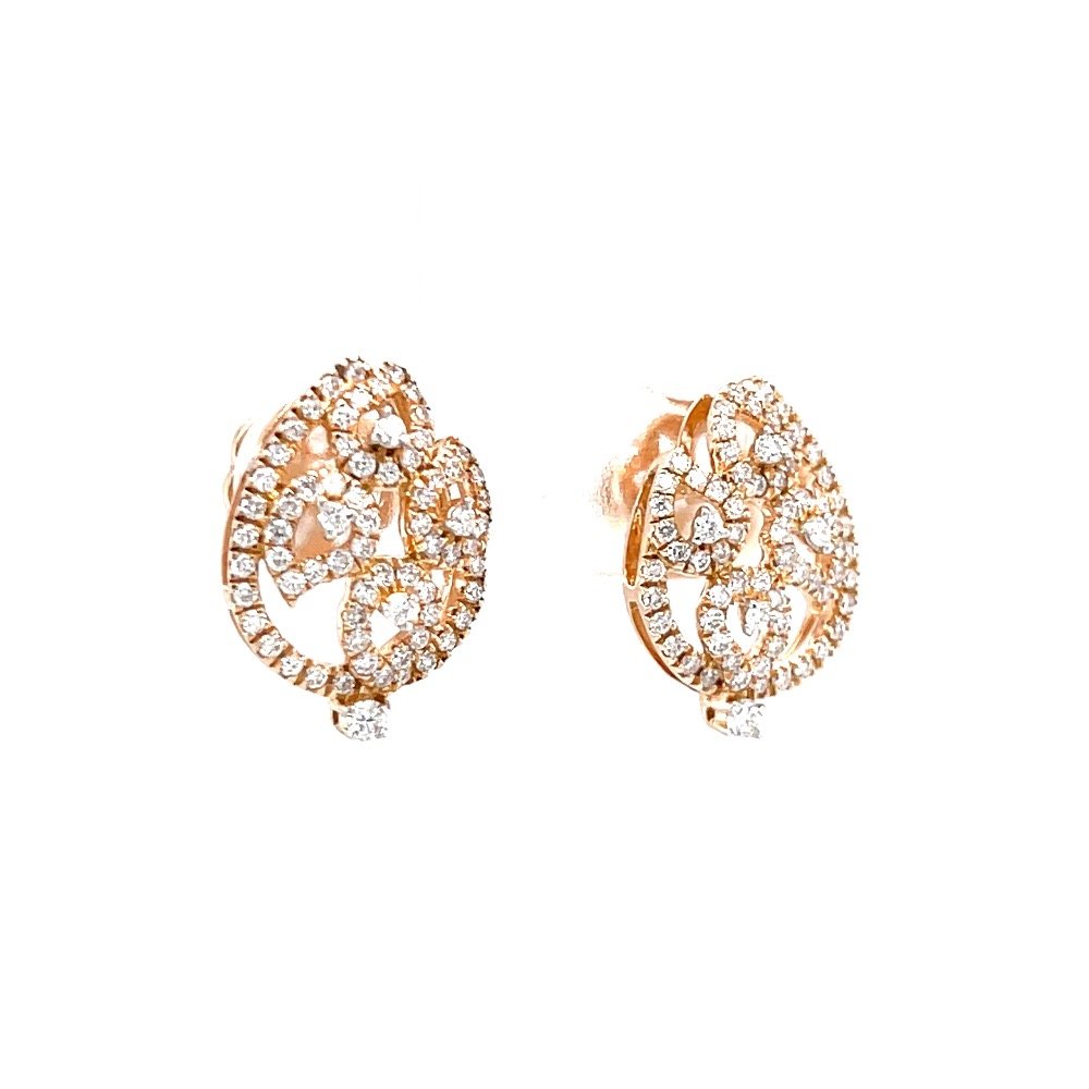 Petal shaped diamond studs in hallmark rose gold 0top230