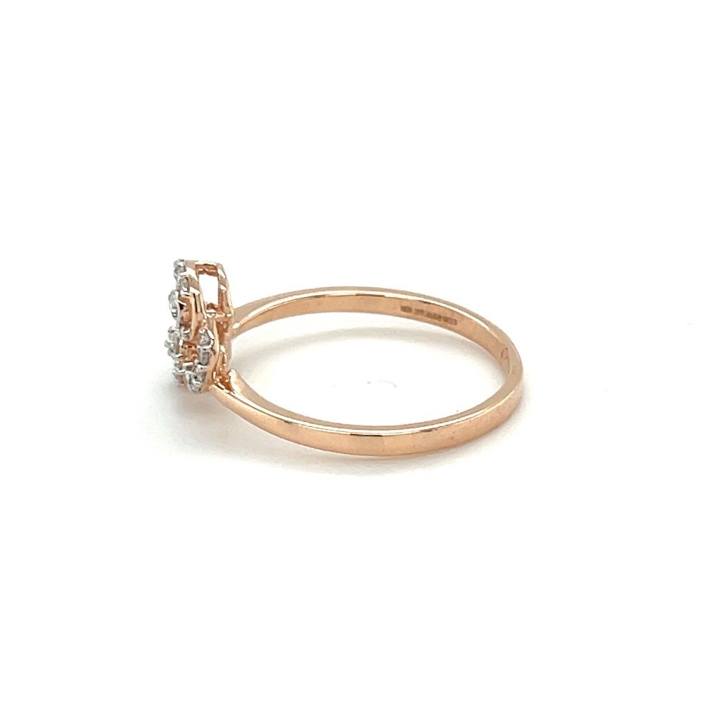 Elegant Rose Gold Ring with Diamond Floral Accent