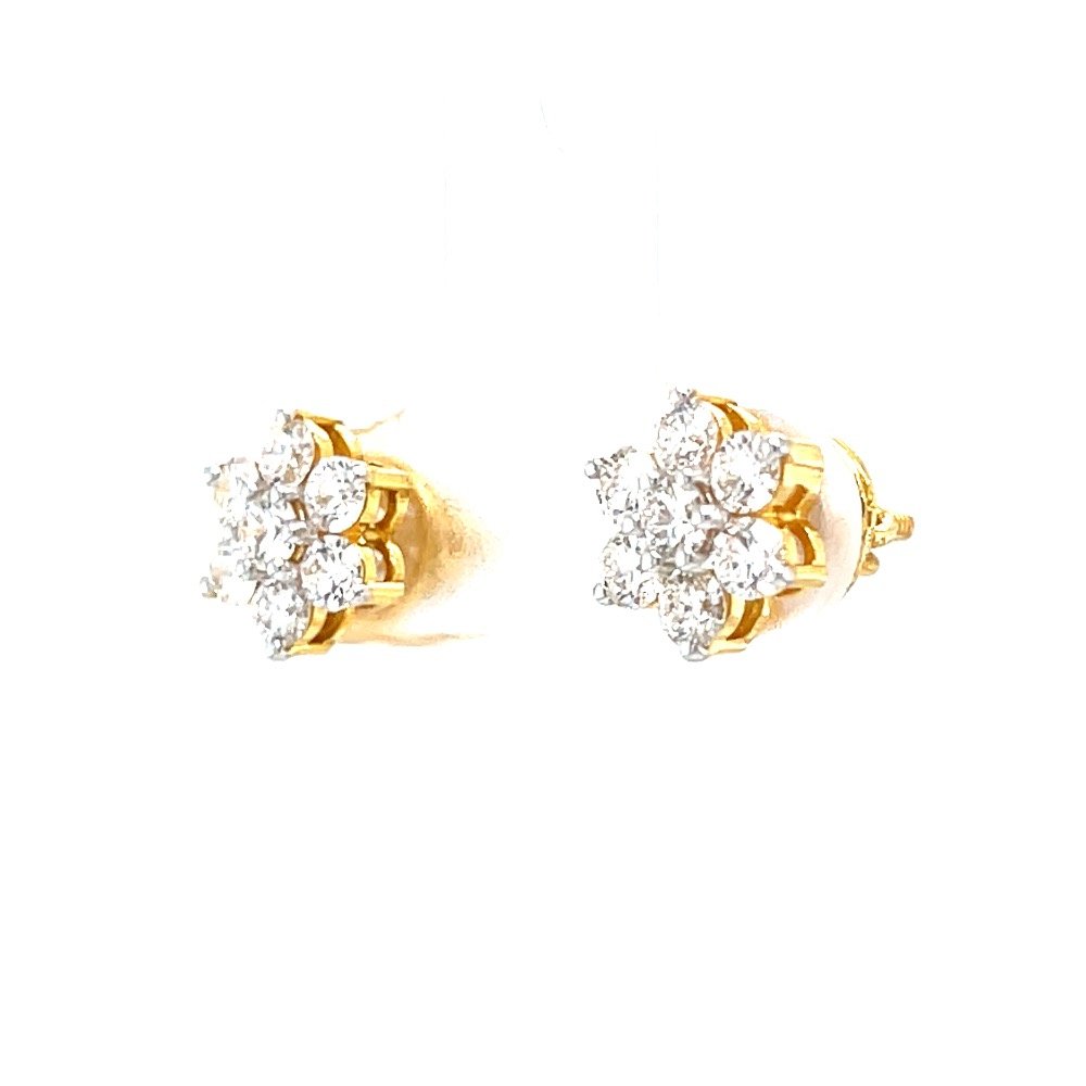 Seven diamond star stud in 18k hallmark yellow gold