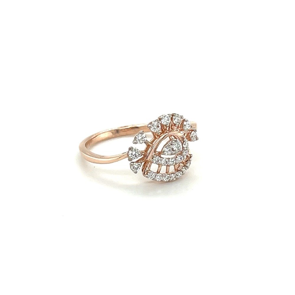 14K Rose Gold Diamond Larme Twist Ring