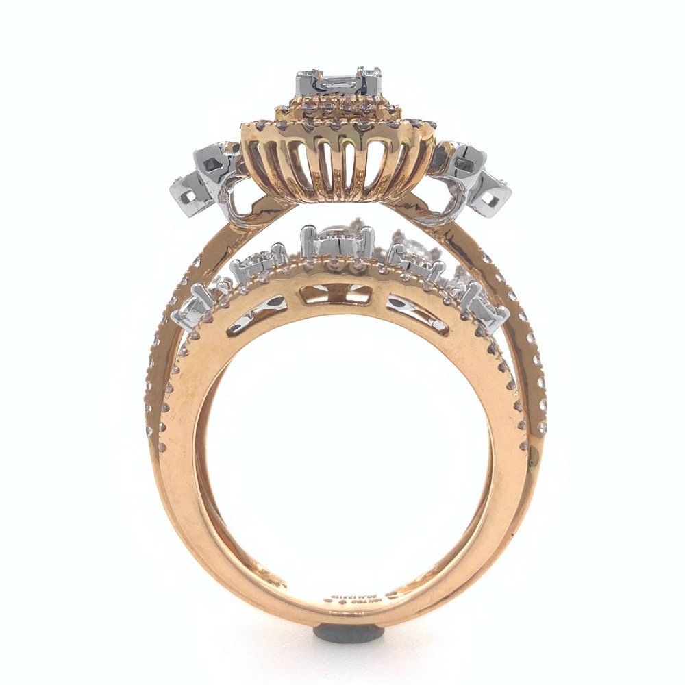 18kt / 750 rose gold cocktail party diamond ladies ring 9lr132