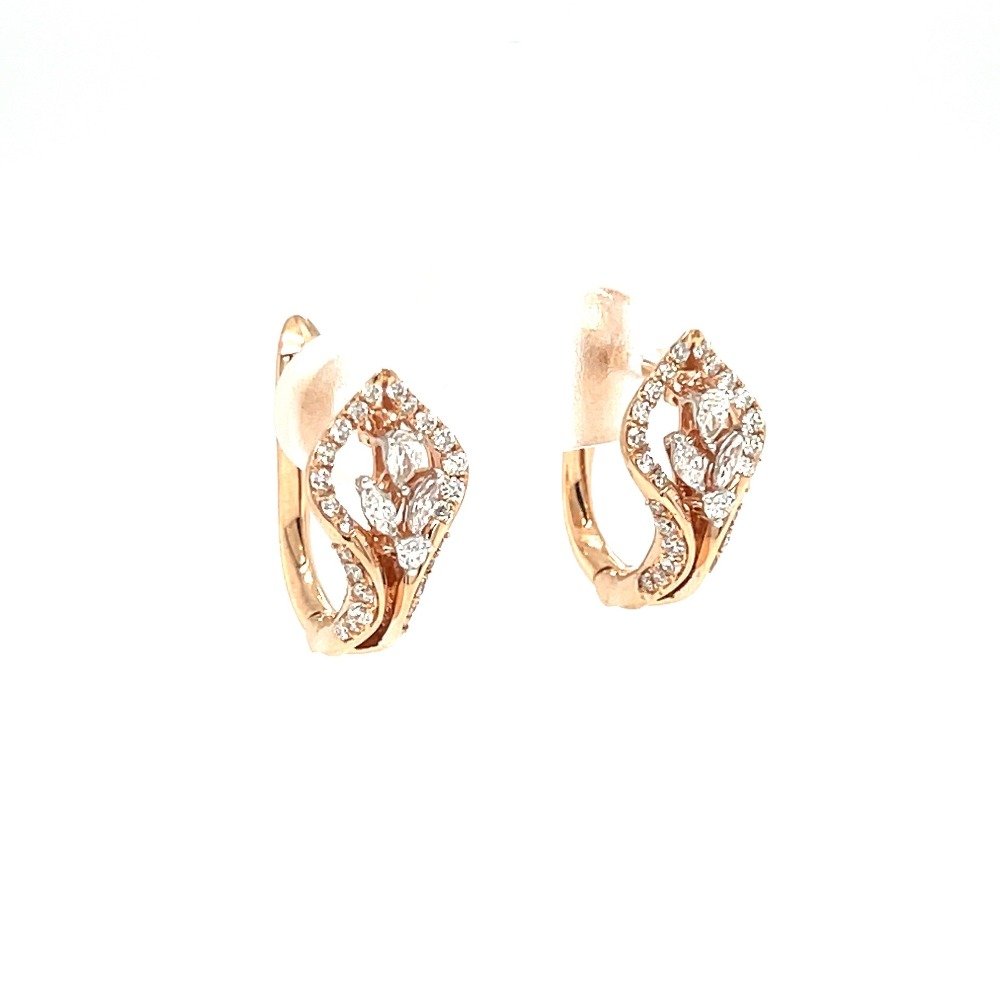 Bud Diamond Hoop Bali Earring by Royale Diamonds