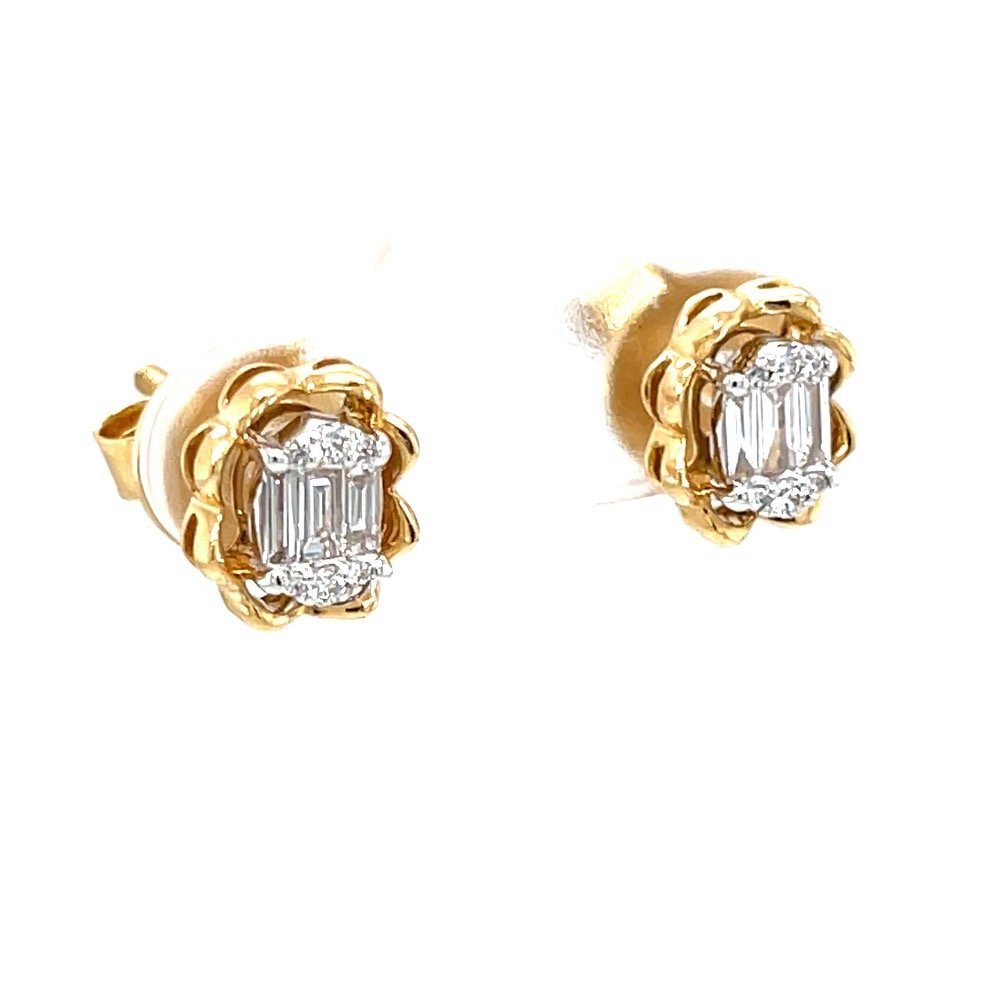 Adorable oval pressure set diamond studds 8top189