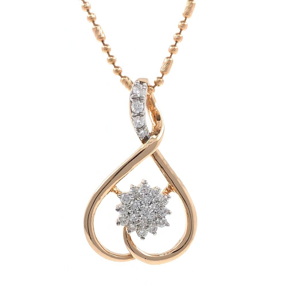 Delicada Flower Pendant हिरे in 18k Rose Gold 9SHP9