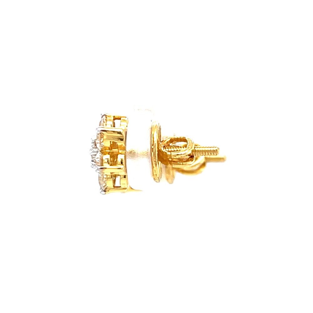 Seven diamond star stud in 18k hallmark yellow gold