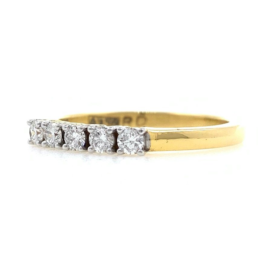 18kt / 750 yellow gold classic line diamond ring for girls 9lr86