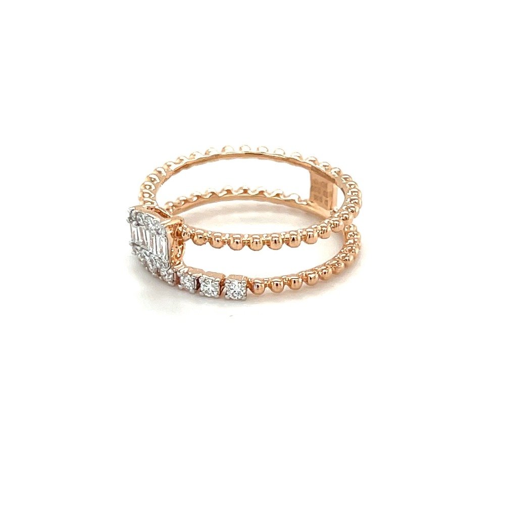 Dual Band Diamond Ring with Baguettes for Women