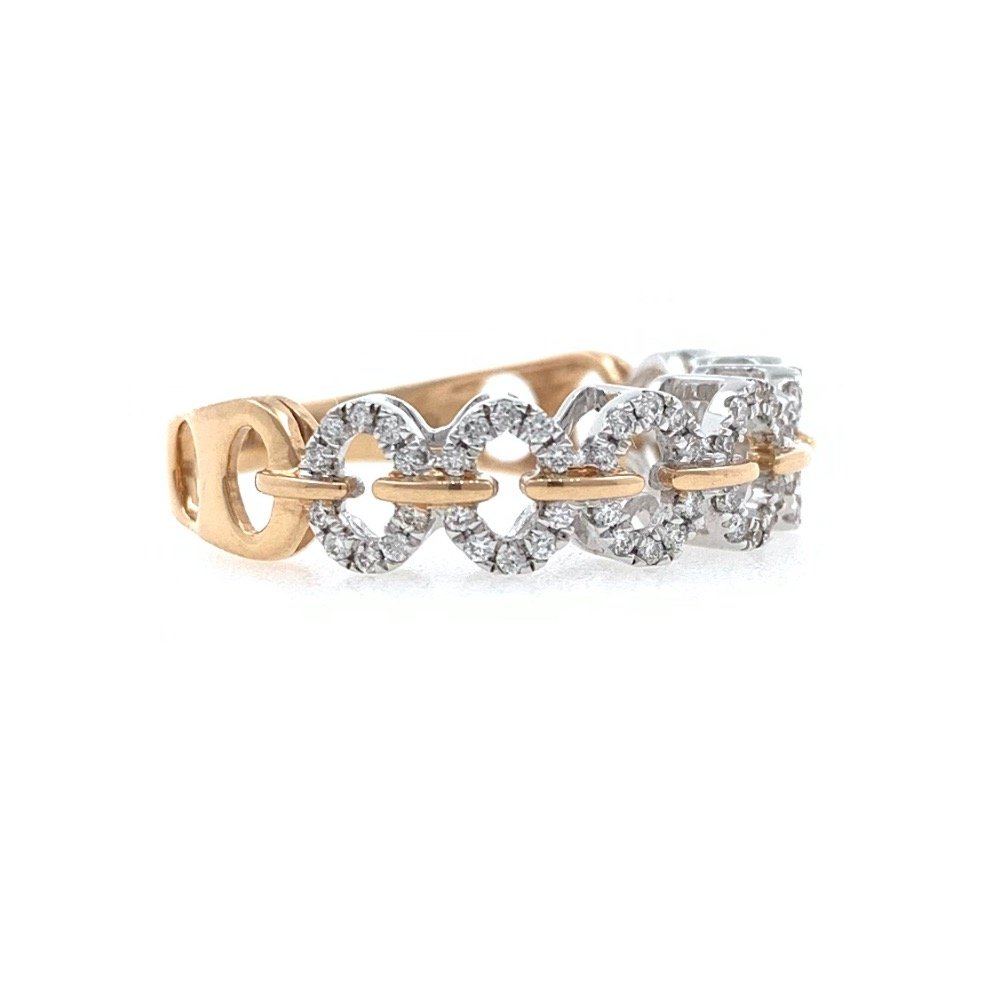 18kt / 750 rose gold fancy band diamond ladies ring 9lr227