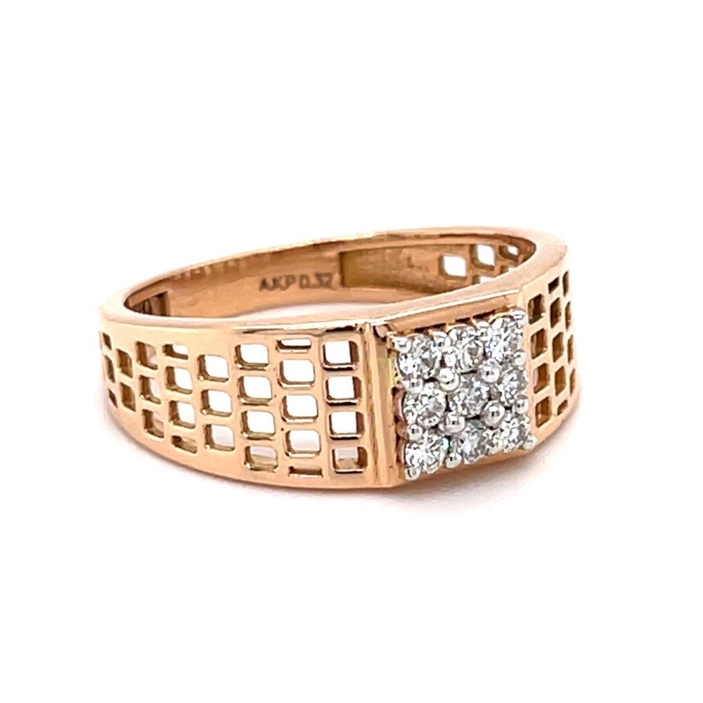 Fancy Mens Ring in Rose Gold for Everyday Wear