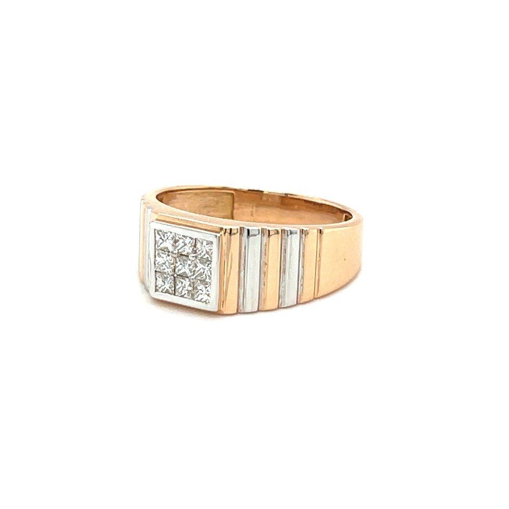 Diamond Ring for Men in 18k Rose Gold