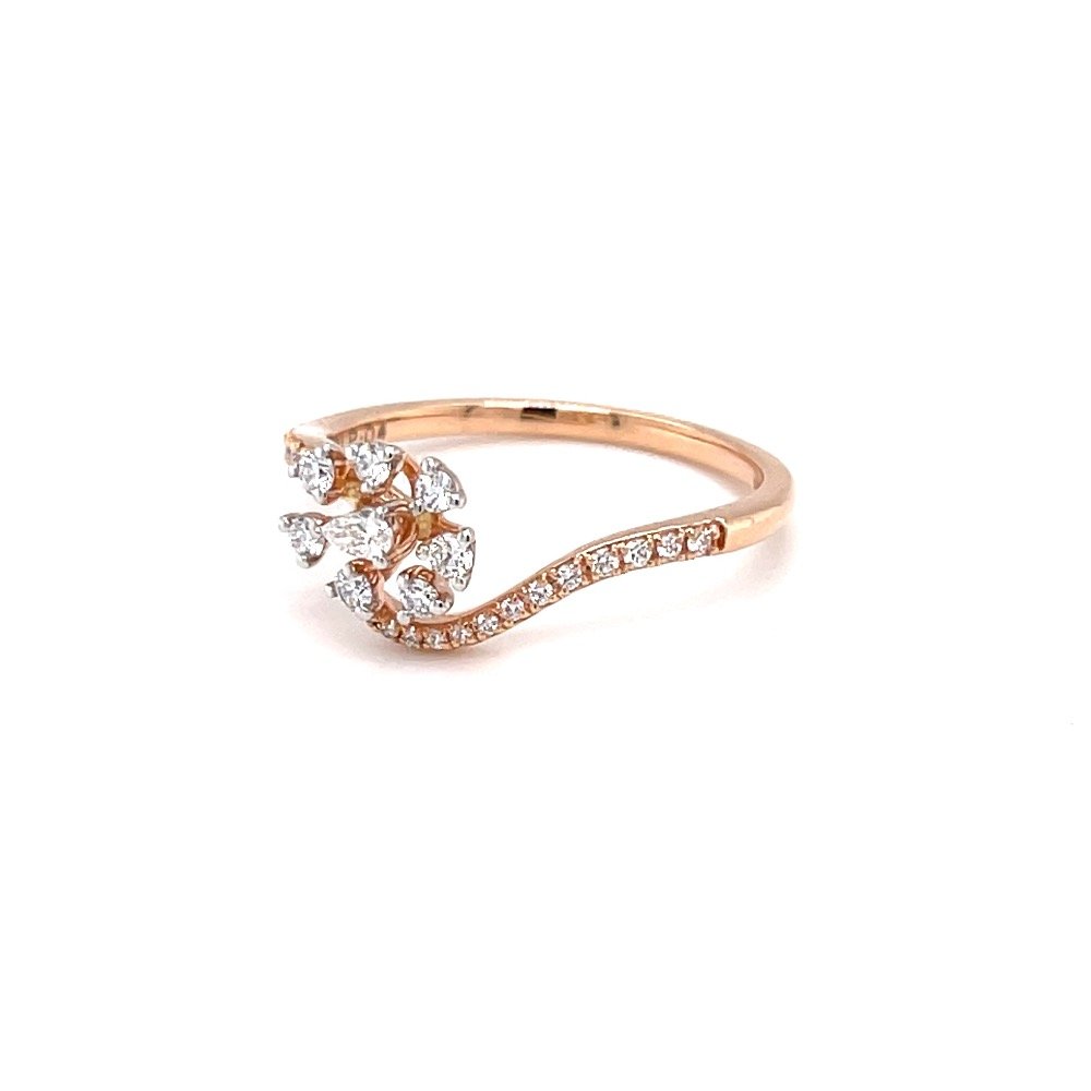 Daily wear fancy diamond ring in hallmark rose gold