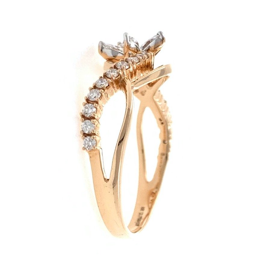 18kt / 750 rose gold flower diamond ring for ladies 8lr313