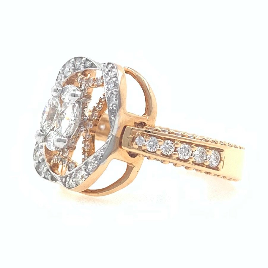 18kt / 750 rose gold fancy pendant cum ladies ring 9lr137