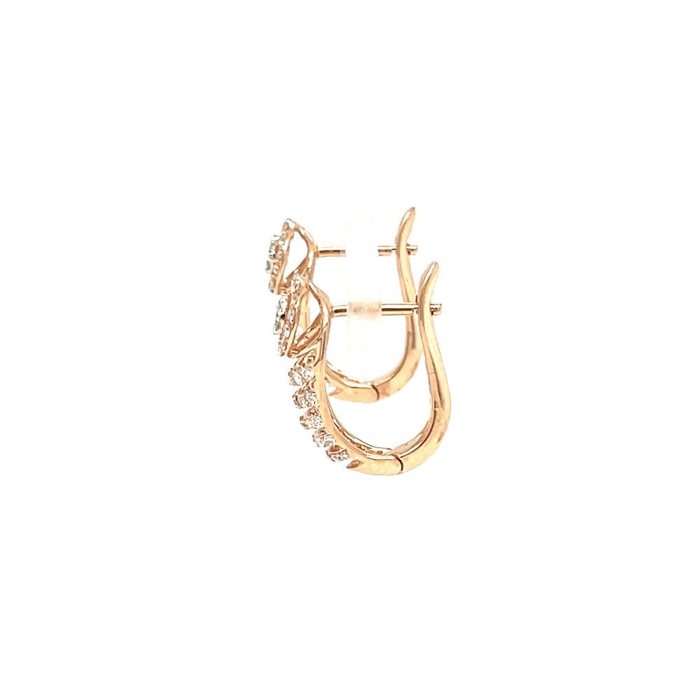 Cone Shaped Diamond Bali Hoop Earring