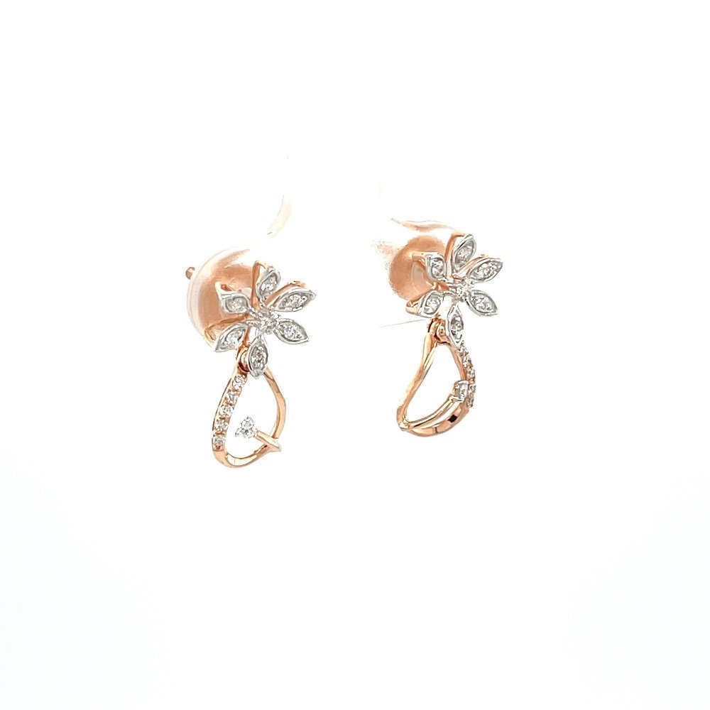 Fleuri Earring Drop in 14k Gold and 18 cents Diamond