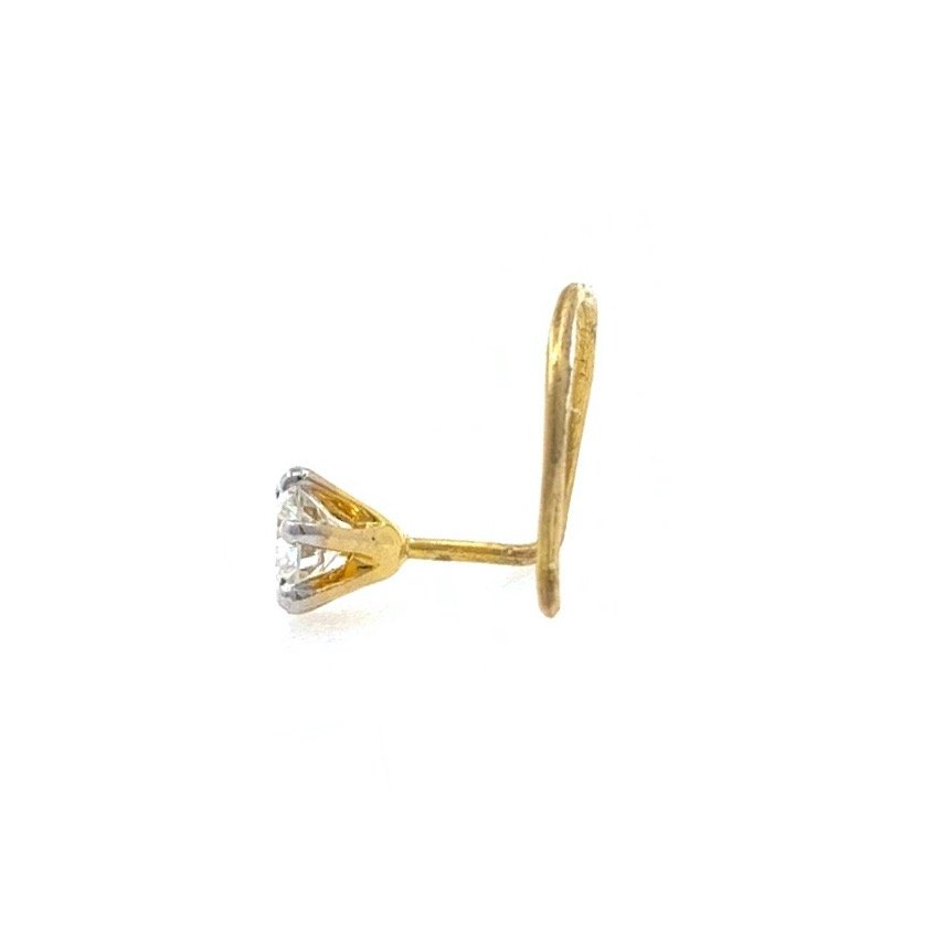 18kt / 750 Yellow gold Classic Single 0.13 cts Diamond Nose pin 6NP76