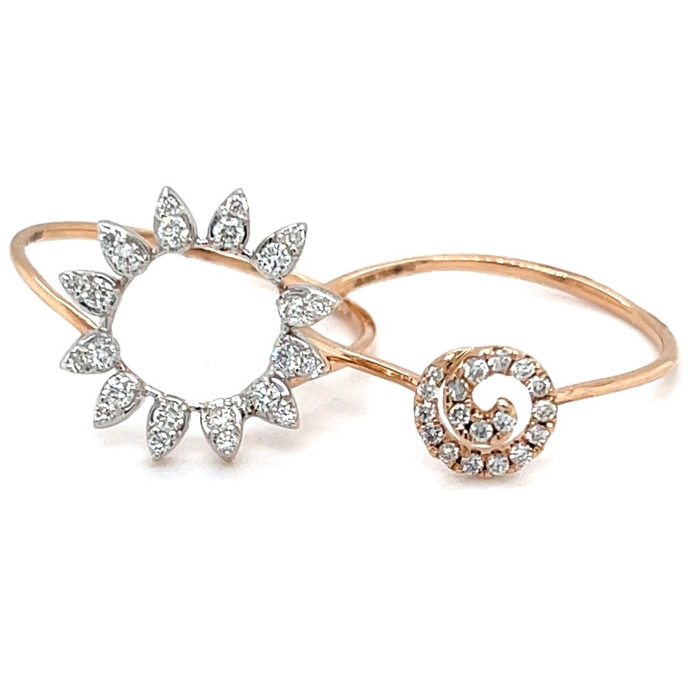 Stackable Ring with a Flower Motif in 18k Rose Gold 0LR162