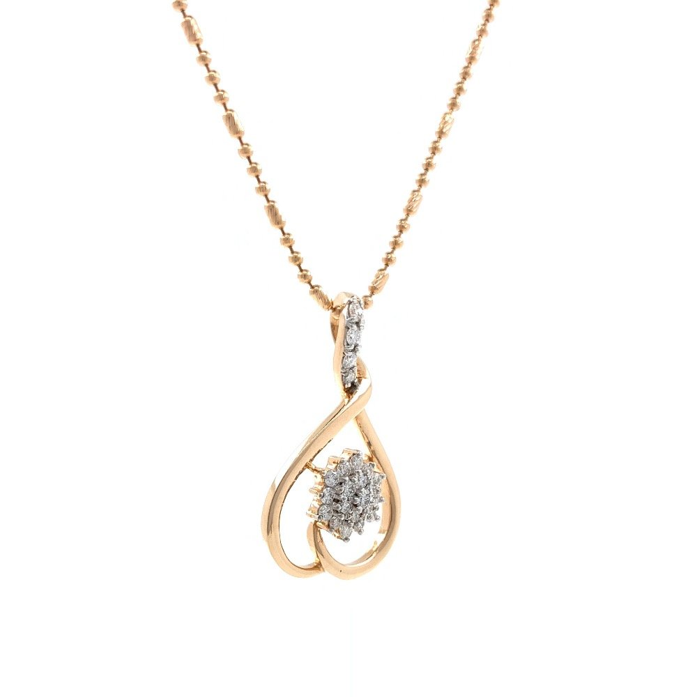 Delicada Flower Pendant हिरे in 18k Rose Gold 9SHP9