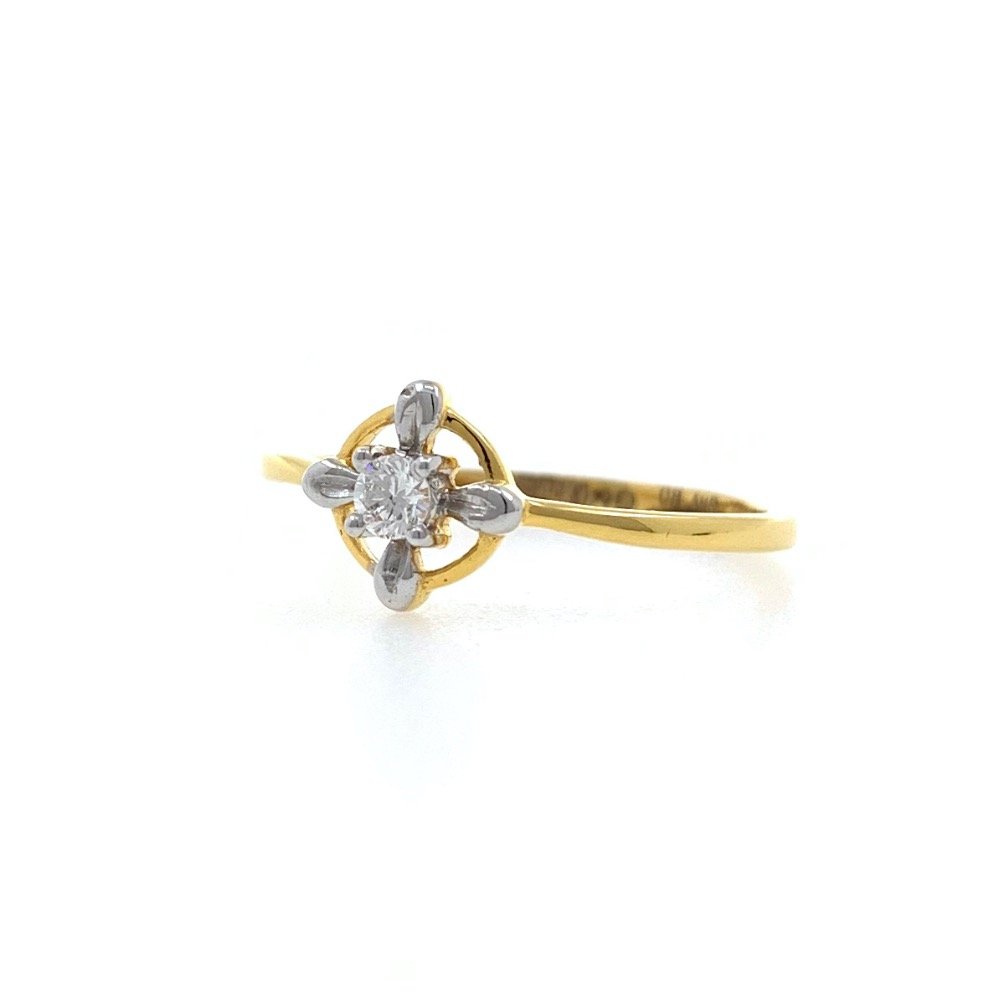 Solitaire Diamond Ring for Everyday use in 18K Yellow Gold - 1.310 gms - VVS EF 8 cents - 0LR62