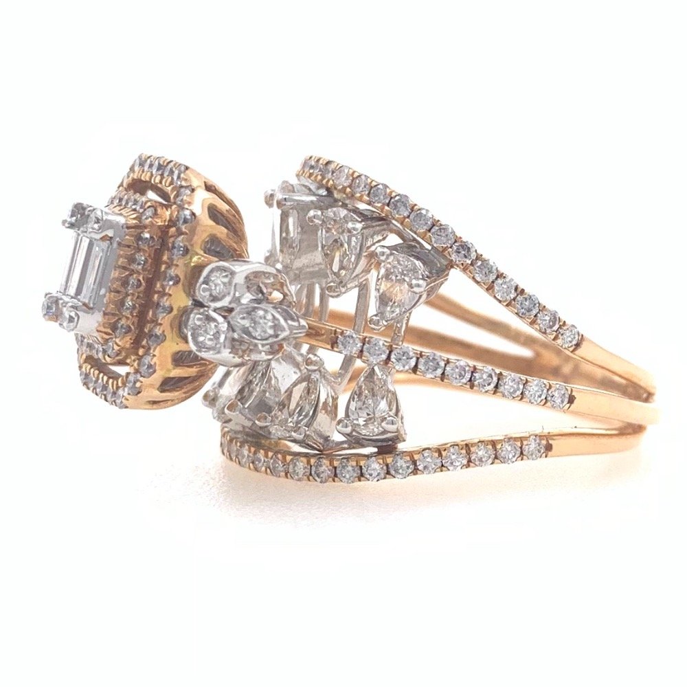 18kt / 750 rose gold cocktail party diamond ladies ring 9lr132