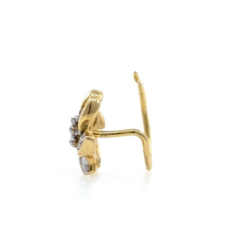 18kt / 750 Yellow Gold Fancy Nose Pin in Diamond 5NP210