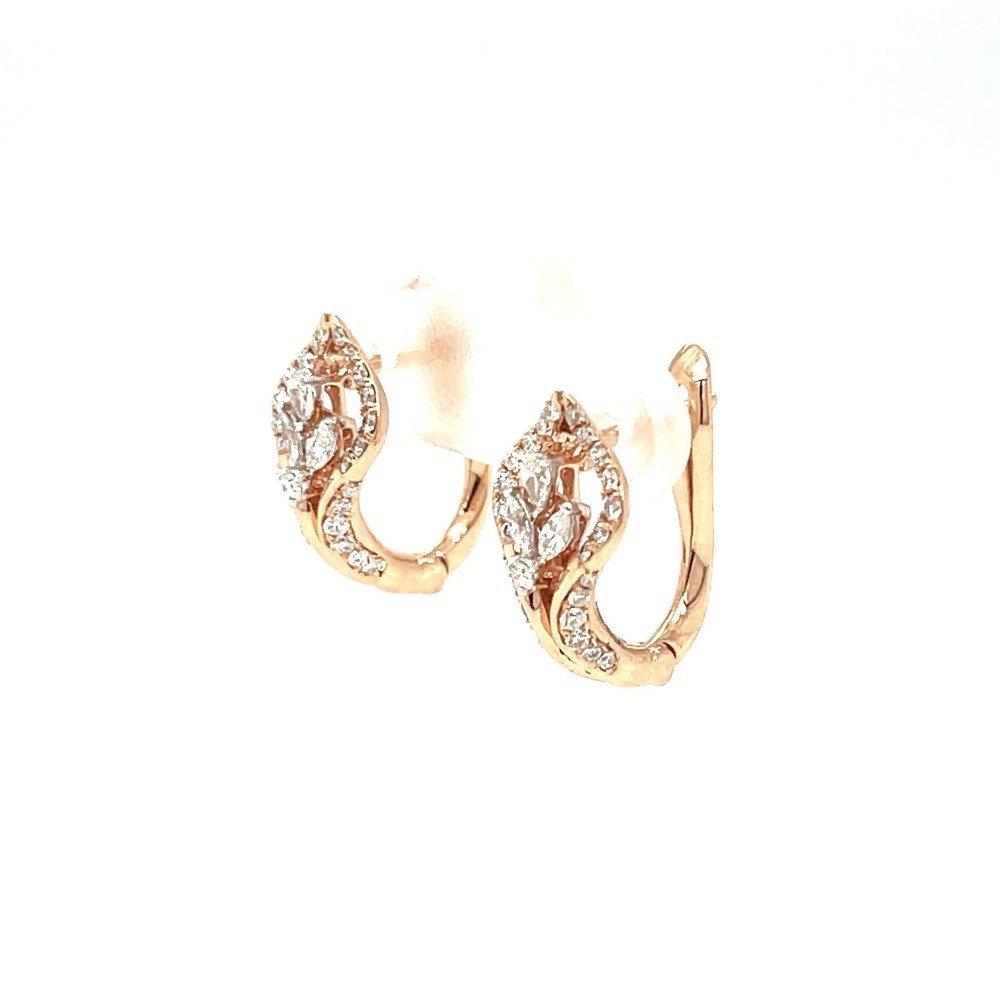 Bud Diamond Hoop Bali Earring by Royale Diamonds