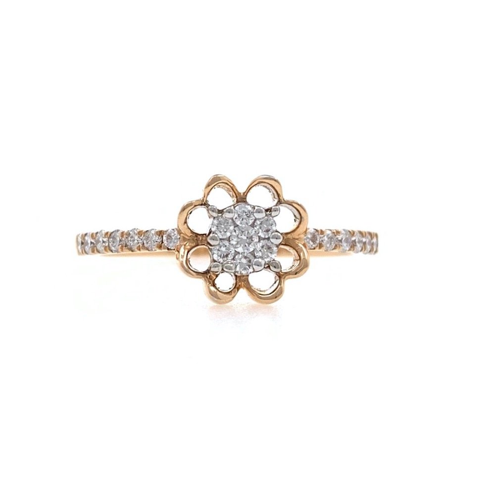 18kt / 750 Rose gold Floral Design Diamond Ladies Ring 9LR299