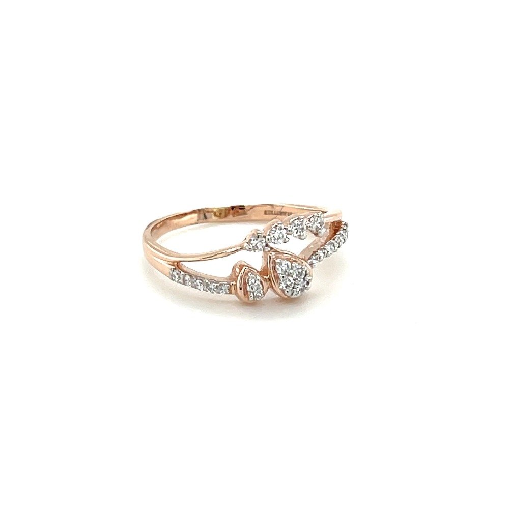 Quatro of Round Diamonds on a Twisted Rose Gold Band Ring