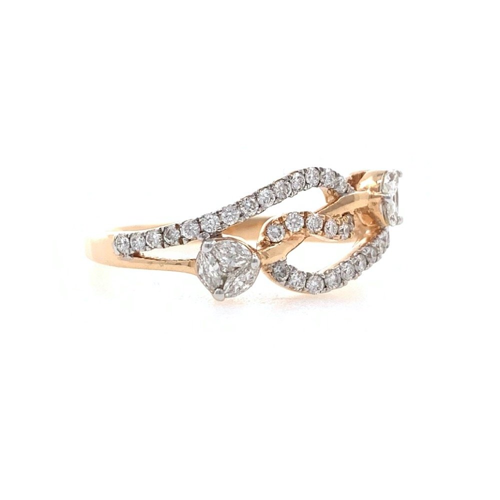 18kt / 750 rose gold fancy diamond ladies ring 9lr164