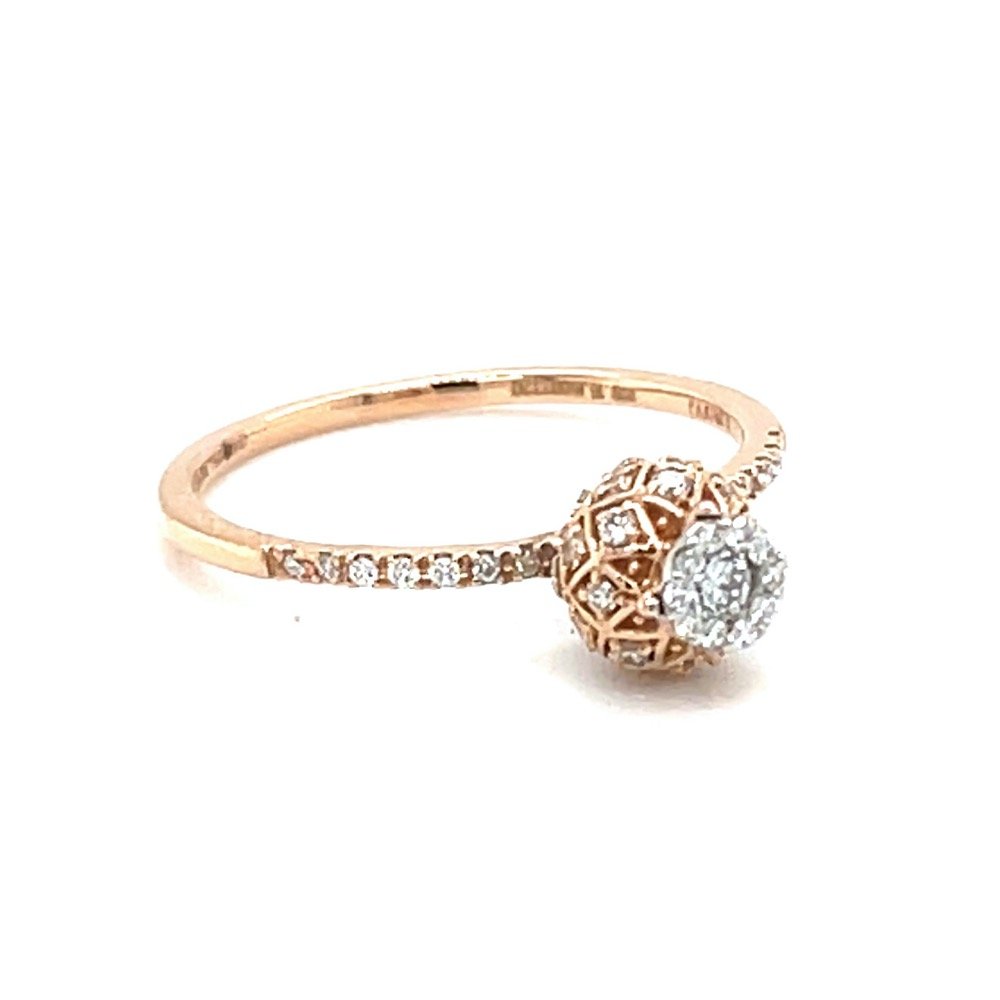 Criss Cross Vase Design ring in 18k Rose Gold - 0LR157