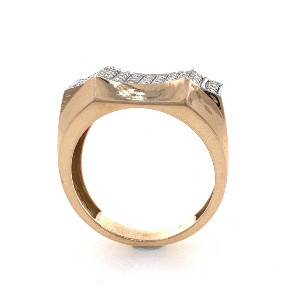 18kt / 750 rose gold fancy diamond gents ring 9gr40