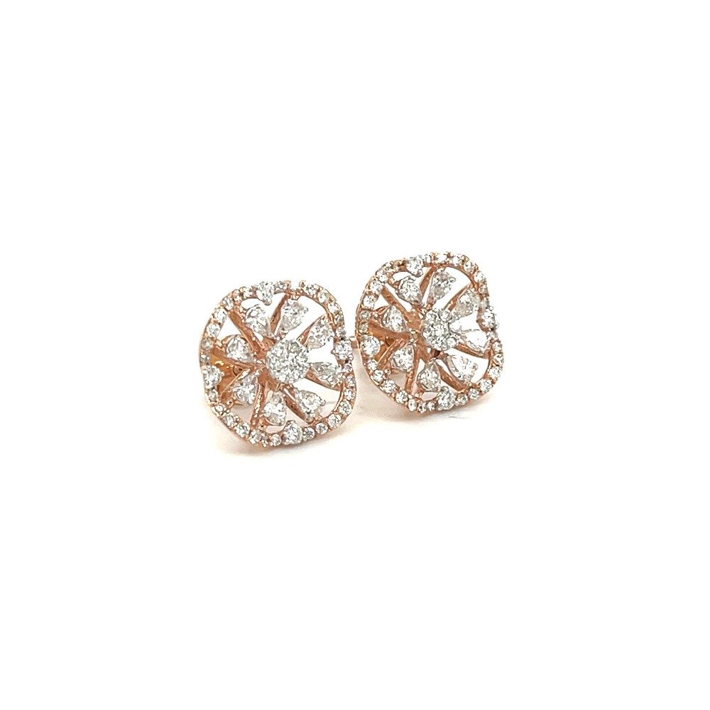 Lalita Diamond Stud Earring in Rose Gold