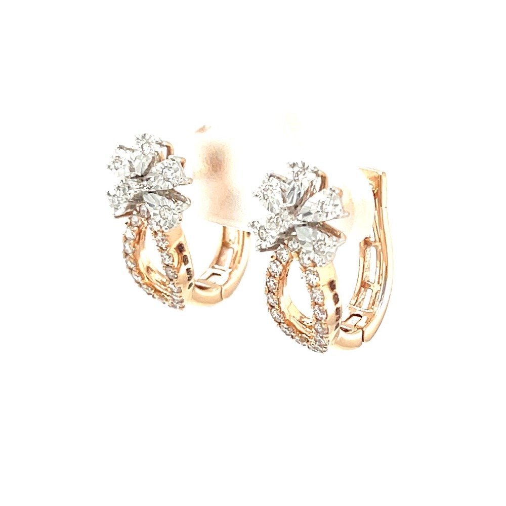 Diamond Bali Hoop Stud Earring in Miracle Setting by Royale Diamonds