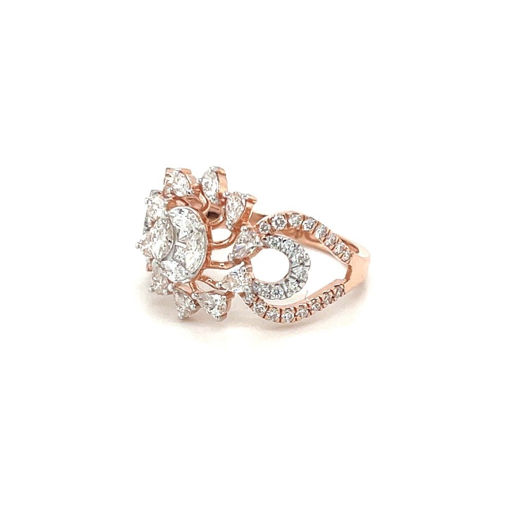 Royale Flower Diamond Ring For Occasional Wear