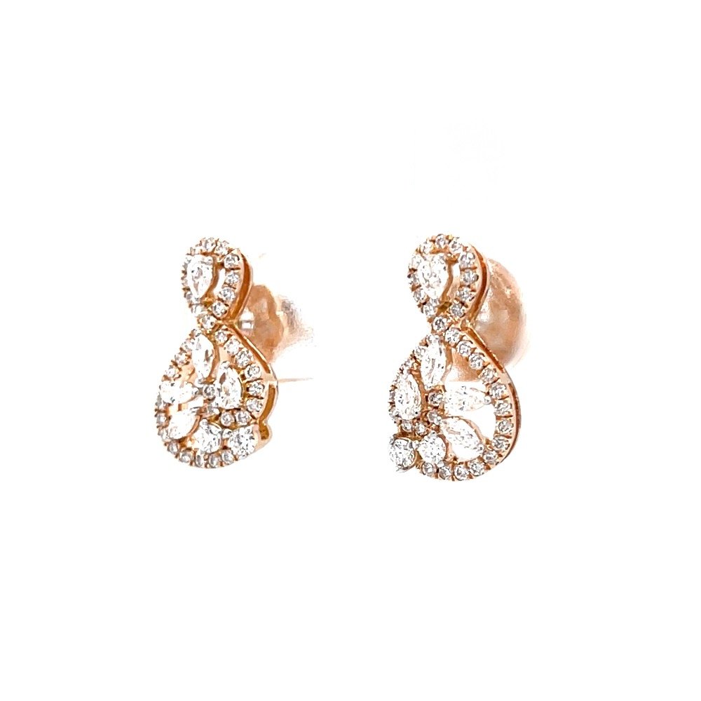 Kostbar diamond stud in 18k hallmark rose gold