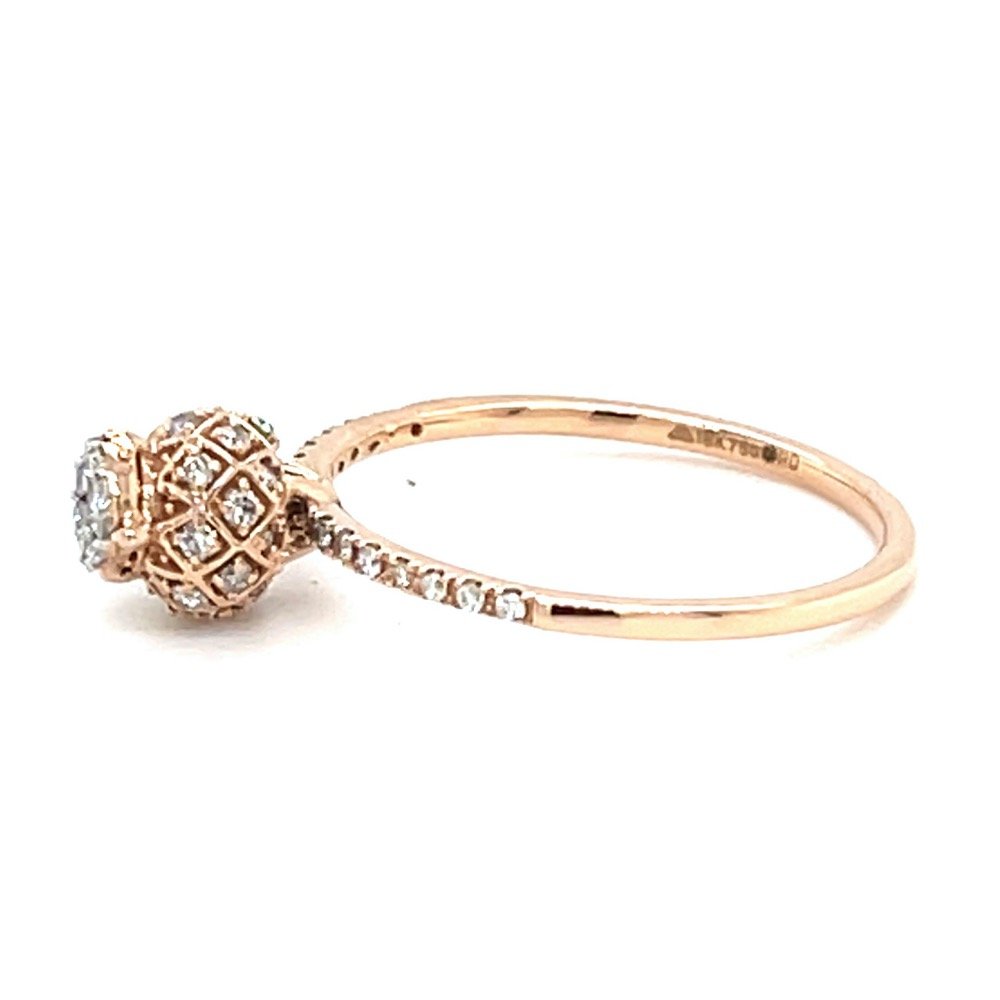 Criss Cross Vase Design ring in 18k Rose Gold - 0LR157