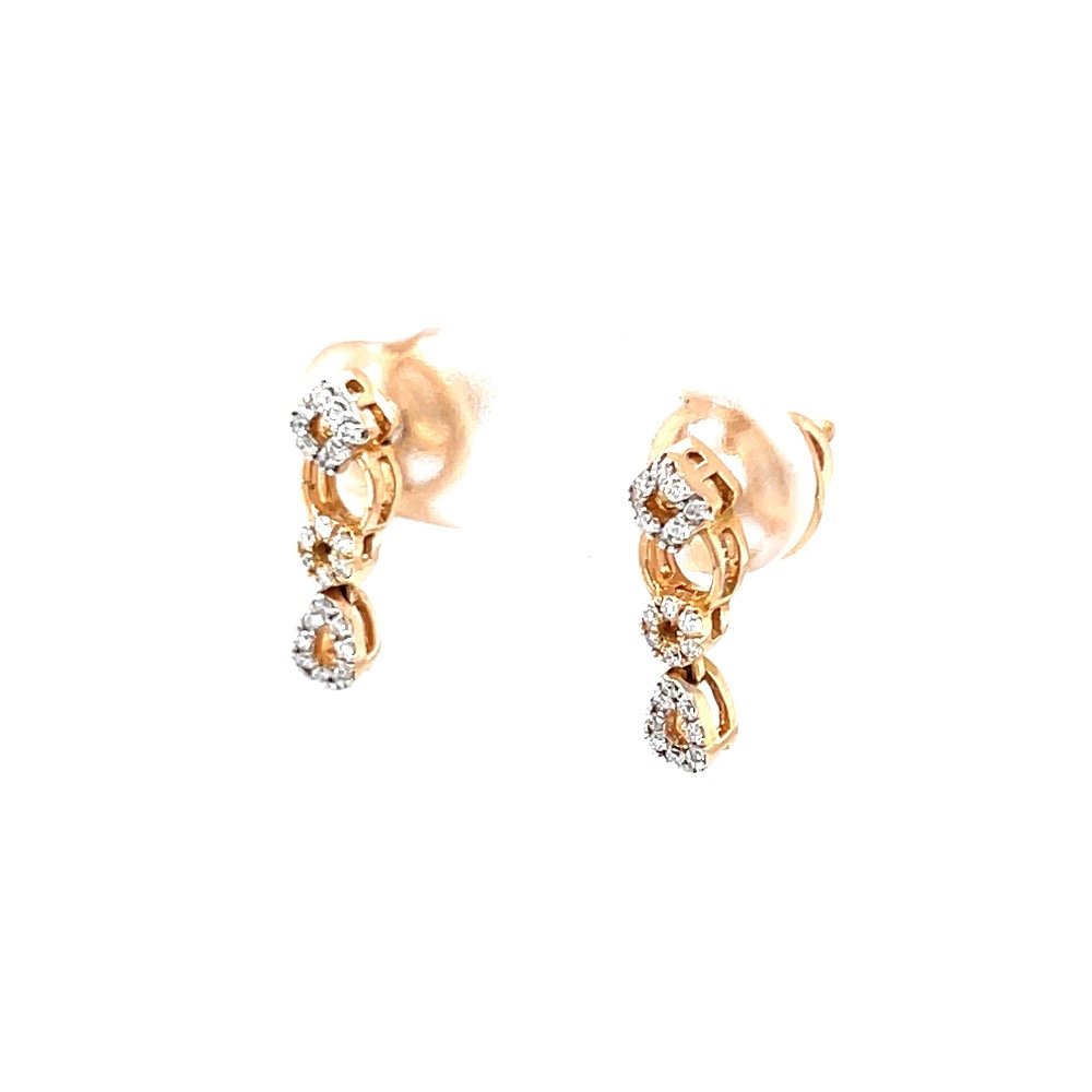 Delicate geometrical design diamond earrings in 18k rose gold 9top99