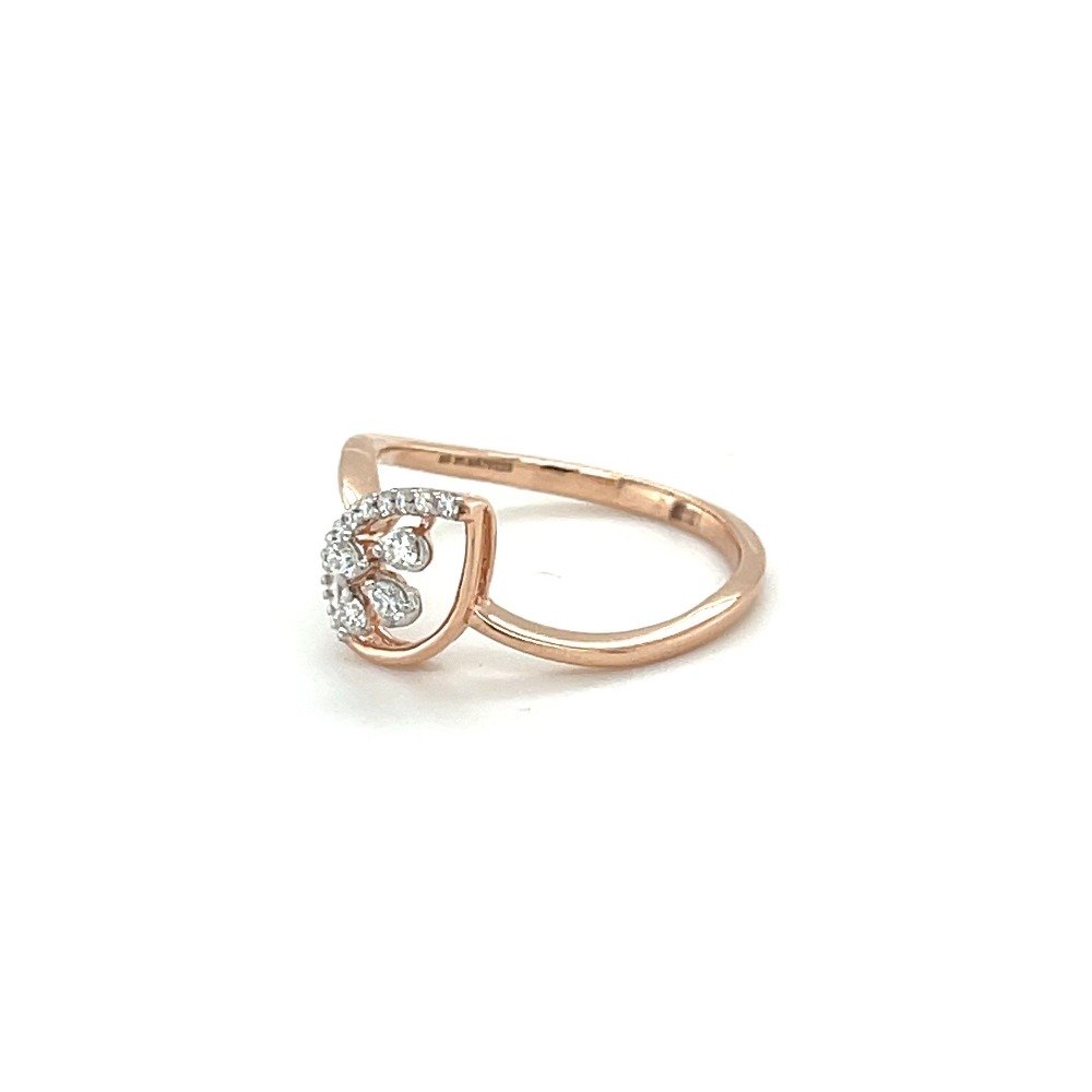 Teardrop Cluster Diamond Ring with Halo 14k Rose Gold