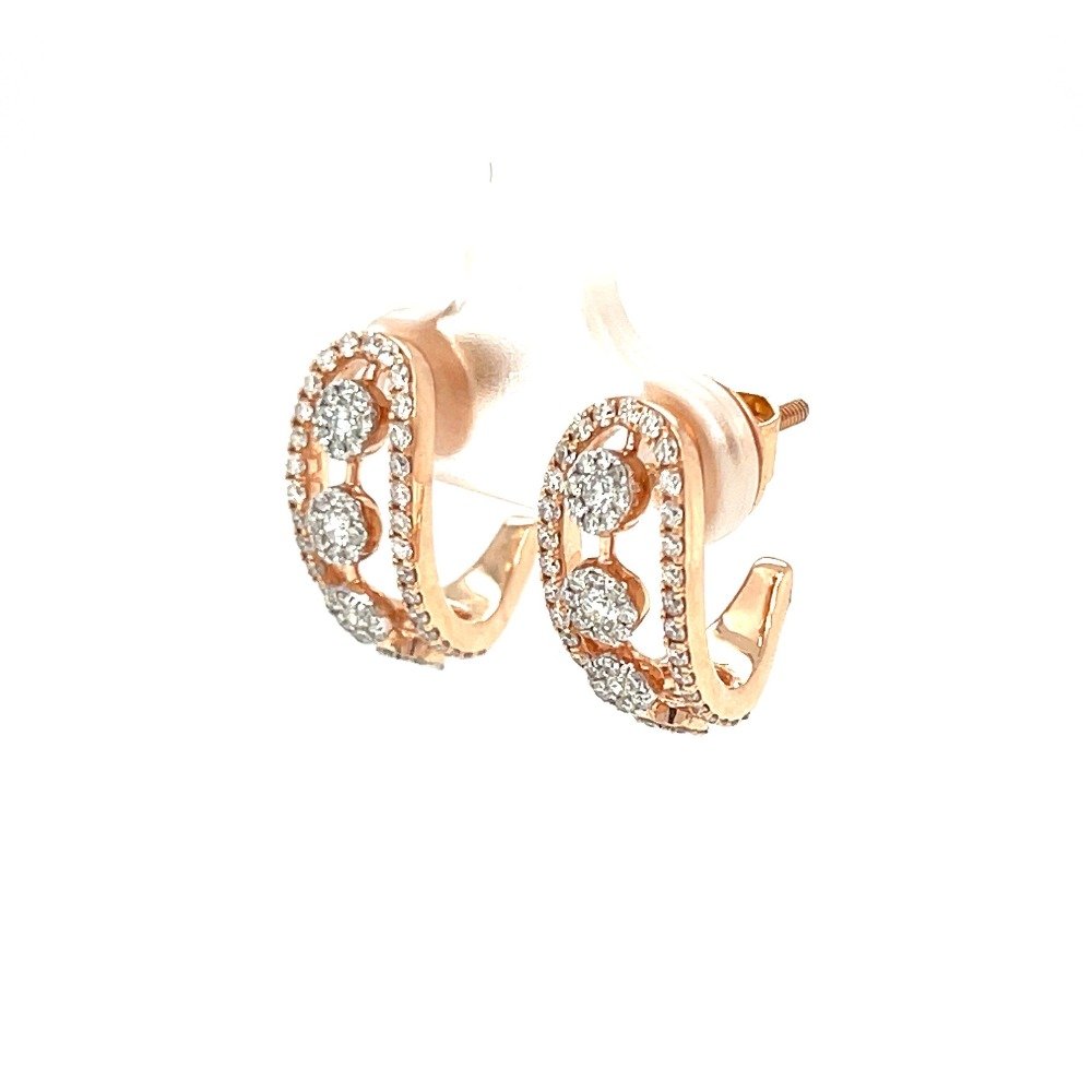 Diamond Bali Hoop Earring by Royale Diamonds