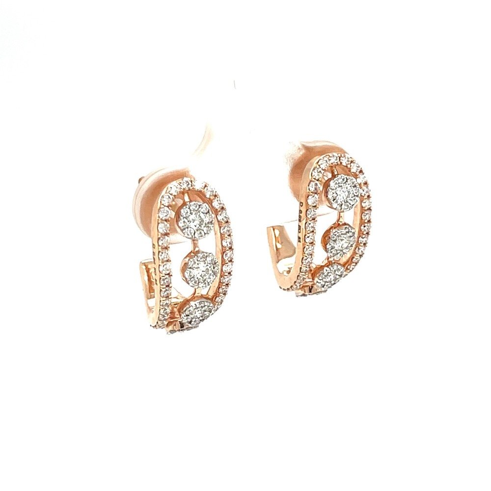 Diamond Bali Hoop Earring by Royale Diamonds