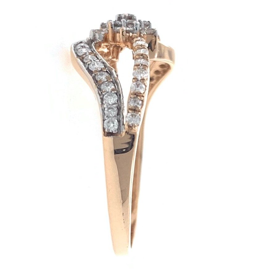 18kt / 750 rose gold floral diamond ladies ring 9lr53